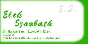 elek szombath business card